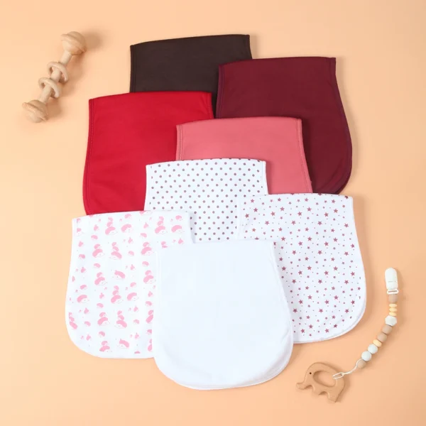 3 Absorbent Layers Design Baby Girls Burp Cloths, Cute Infant Burp Rags, Waterproof Design, 8 Pack