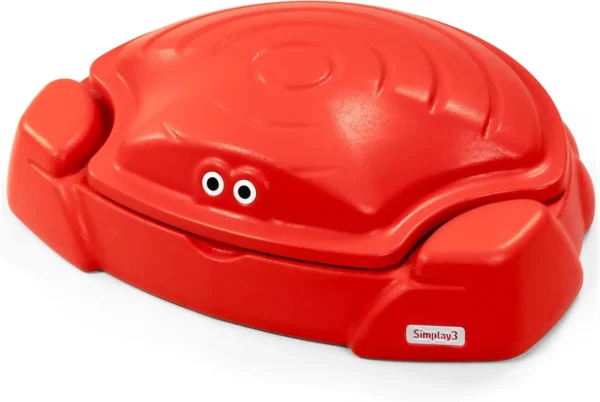 Coastal Crab Fully Assembled Sandbox for Kids, Toddler Outdoor Sand Box with Lid for Playground, Backyard, Ages 1.5 to 5 Years,