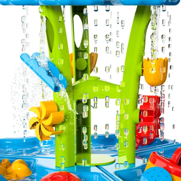 Kids Splash Sand Table Water Toys Summer Outdoot Showers Splash Tower Water Table For Kids Beach 4 In1 Table Ctivity Sensory Toy