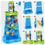 Waterfall Discovery Wall Kids Double-Sided Waterfall Water Table Sand Activity Sensory Table Summer Outdoor Toys for Toddlers
