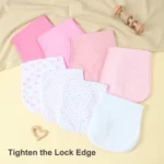 8 Pack Multi Printed Baby Girls Burp Cloths, 3 Absorbent Layers Design, Waterproof, Skin-friendly