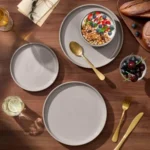 2-Piece Ceramic Dinnerware Setlates and Bowls Sets for 4 Stware Dishware Dishes Set wi Terrot Base Chip and Scratch Resnt Miwav