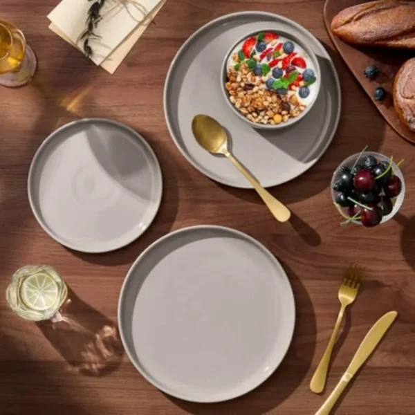 2-Piece Ceramic Dinnerware Setlates and Bowls Sets for 4 Stware Dishware Dishes Set wi Terrot Base Chip and Scratch Resnt Miwav