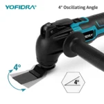 YOFIDRA 600W Cordless Angel Oscillating Multi Tool Electric Trimmer Saw 4°Adjustable Angle Power Tool For Makita Battery Pin