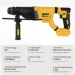 2026 DEWALT DCH263 20V Brushless Wireless Hammer SDS Handle in D Rotary Electric Hammer Concrete Wall Drill Hole Power Tools
