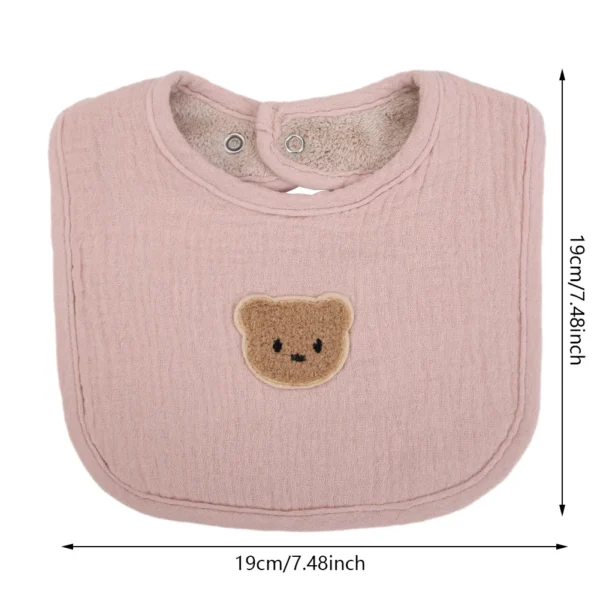 Cute Bear Muslin Cotton Baby Bibs Saliva Towel U-Absorbent Pockets Korean Children Kids Boys Girls Bandanas Feeding Burp Clothes