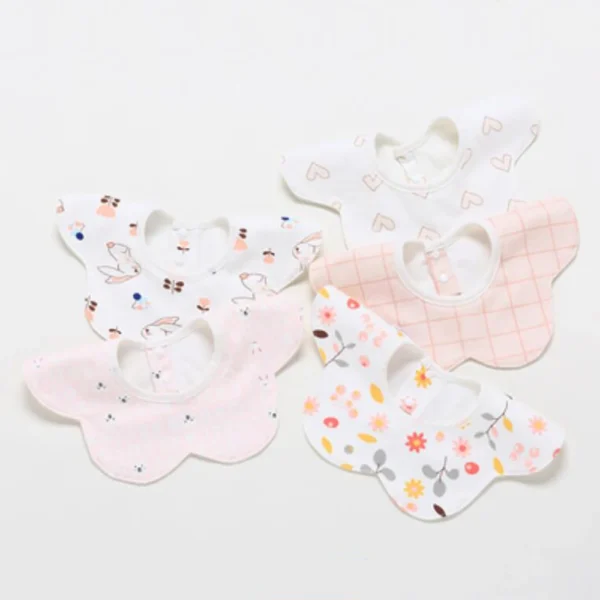 5-piece set/batch baby bibs waterproof 360-degree rotation saliva towel baby feeding apron newborn supplies