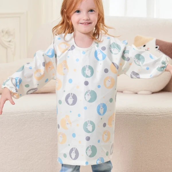 Unisex Baby Waterproof Feeding Bib 8 Months-5 Years with Table Cover to Prevent Mess Full Coverage Bib