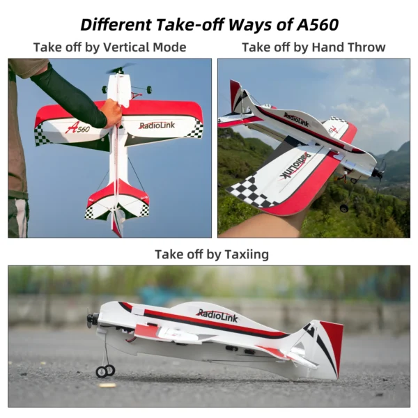 Radiolink A560 RTF PNP RC Airplane 3D EPP 4CH Remote Control Fixed Wing Plane Outdoor with Byme-A Gyro FC for Adult Beginners