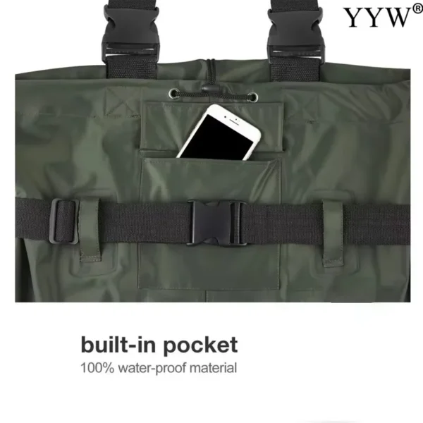 Waterproof Fishing Waders Pants Chest-Length Wader With Boots Durable Breathable Overalls Kit for Men Women Outdoor Raft Hunting