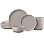 2-Piece Ceramic Dinnerware Setlates and Bowls Sets for 4 Stware Dishware Dishes Set wi Terrot Base Chip and Scratch Resnt Miwav