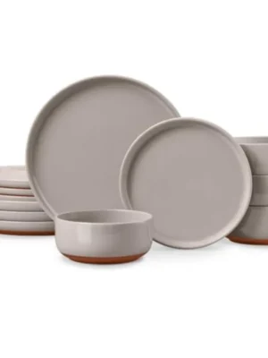 2-Piece Ceramic Dinnerware Setlates and Bowls Sets for 4 Stware Dishware Dishes Set wi Terrot Base Chip and Scratch Resnt Miwav