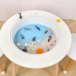 Children's wooden sensory table with sensory tray play sand and water table