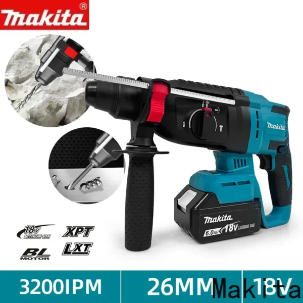 Makita 26MM Cordless Hammer Brushless Electric Hammer 18V Lithium Battery Wireless Drills Makita 18v Power Tools ﻿
