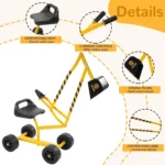 Sand Digger Excavator Toys for Kids Outdoor Sandbox Digger Crane with 360 Degree Rotatable Seat Excavator Ride On Toy Beach Toys