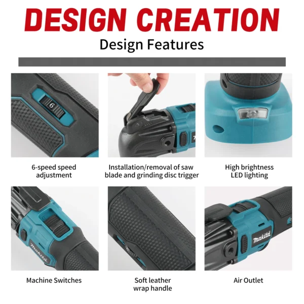 MAKITA Quick release Oscillating Tool Brushless Multi Functional Tool Renovator Electric trimmer Compatible For MAKITA Battery