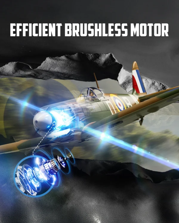 VOLANTEXRC Spitfire RC Plane With Brushless Motor 2.4G 4CH 500MM Wingspan One Key Aerobatic RTF Fighter Xpilot Stabilization