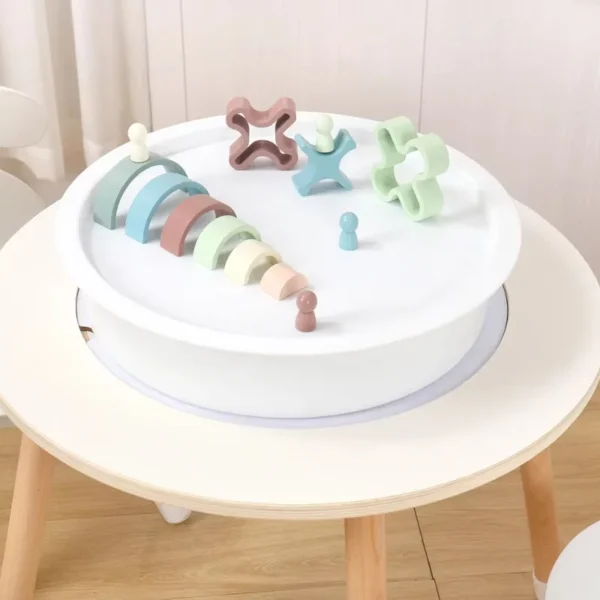 Children's wooden sensory table with sensory tray play sand and water table