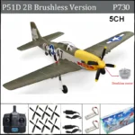 RC Plane 5CH 3D/6G Fixed-wing RC Airplane 2.4GHz P51D Mustang RTF for Adults Beginners Easy to Fly Removable Brushless Fighter