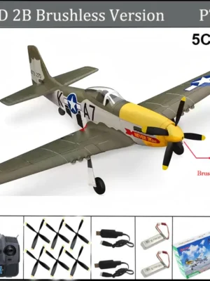 RC Plane 5CH 3D/6G Fixed-wing RC Airplane 2.4GHz P51D Mustang RTF for Adults Beginners Easy to Fly Removable Brushless Fighter