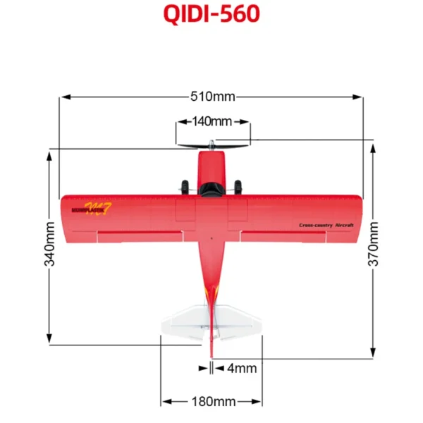 M7 QIDI-560 D RC Airplane 510mm Wingspan One-Key Stunt with 6-Axis Gyro Wind Resistant Flight Control RTF Aircraft