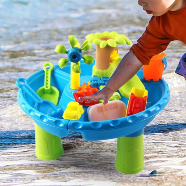 22pc 43cm Kids Sand Water Activity Play Table Fun Outdoor Sandpit Toys Set