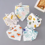 5pcs/lot Baby Bibs Cotton Saliva Towel Triangle Scarf Newborn Double Layer Burp Cloths Bandana Baby Accessories Newborn
