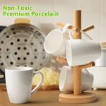 White Coffee Mugs Set of 4, 16 Ounce Mug with Handles, Ceramic Coffee Cups, Porcelain Mugs Sets, Large Coffee Mugs for CoffeeTea