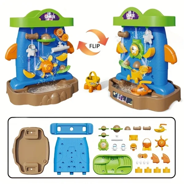 Beach Toy Large Spin Le Water Car Double sided Shower and Water Playing Platform Complete Indoor Set