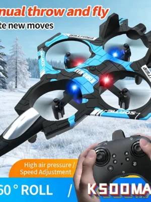 K500 MAX RC Plane Fighter 2.4G Remote Control Stunt Glider 360 ° Rolling Flight Flying EPP Foam Airplane with LED Toys for Kids