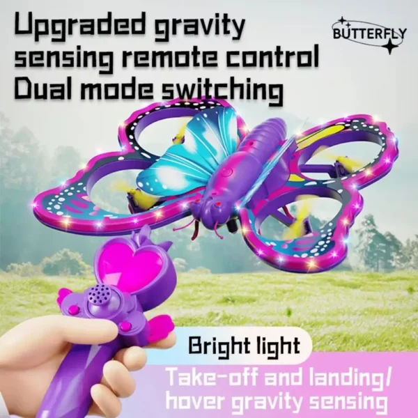Birthday Gift V40 Glitter Butterfly Quadcopter Airplane Model Gravity Sensing Remote Control Aircraft RC Plane 2.4GHz Mini Plane