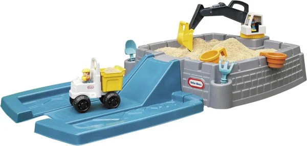 Dirt Diggers Excavator Sandbox for Kids, Including lid and Play Sand Accessories,Multicolor
