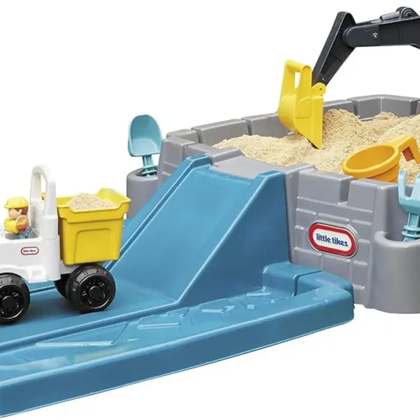 Dirt Diggers Excavator Sandbox for Kids, Including lid and Play Sand Accessories,Multicolor