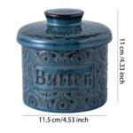 Ceramic Butter Crocks with Water Line for Spreadable Butter with Lid
