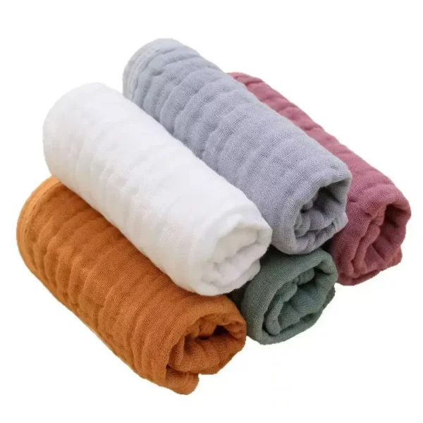 5-piece set Soft and absorbent 6-layer pure cotton gauze baby burp cloth Newborn drooling teething burp towel Bib