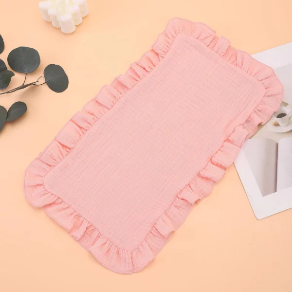 3-piece soft gauze cotton shoulder pad baby burp cloth with ruffles for newborns