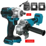 Power Tool Sets Impact Wrench 125mm Brushless Electric Angle Grinder 18V Battery Devices Combo Kit Power Tool
