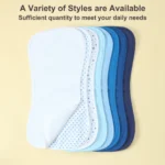 8 Pack Extra Soft Spit Up Rags with 3 Absorbent Layers, Large Waterproof Baby Burp Cloths for Baby Boys