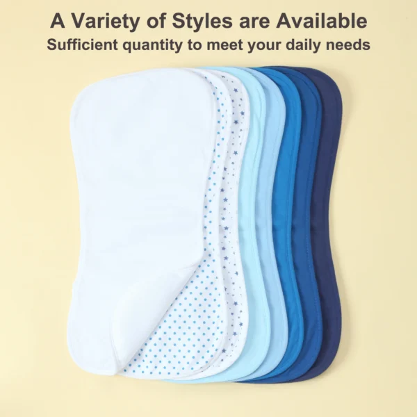 8 Pack Extra Soft Spit Up Rags with 3 Absorbent Layers, Large Waterproof Baby Burp Cloths for Baby Boys